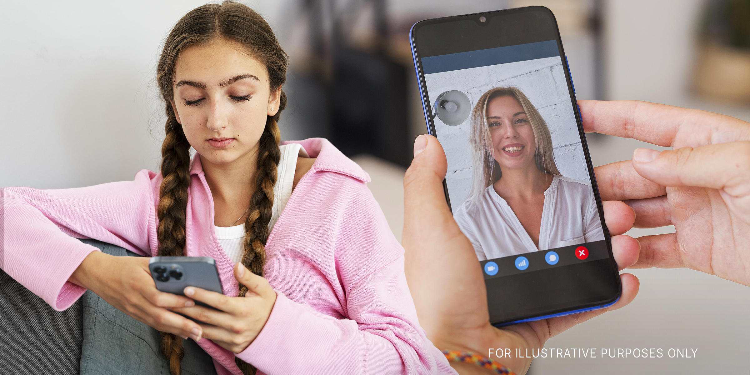 A young girl using a phone | Source: Freepik