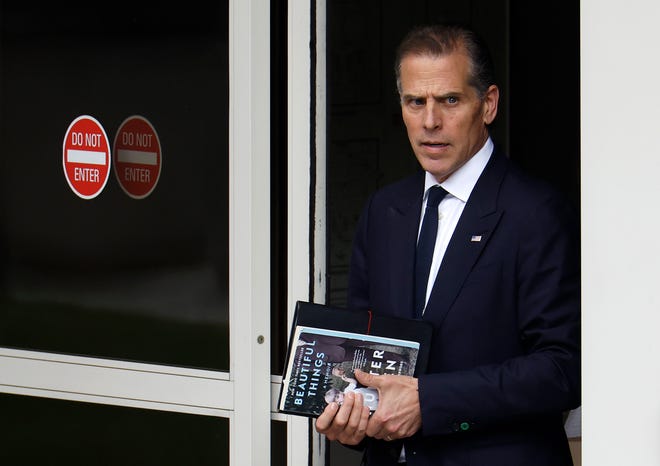 Hunter Biden, the son of U.S. President Joe Biden, leaves the J. Caleb Boggs Federal Building on June 6, 2024 in Wilmington, Delaware. The trial for Hunter Biden's felony gun charges continues today with additional witnesses.