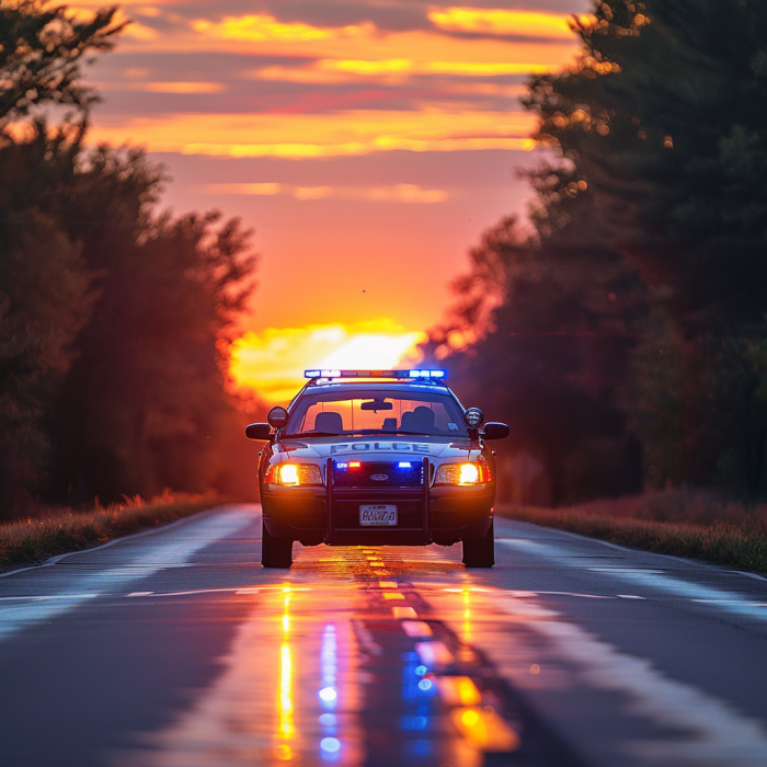 A police car on the road | Source: Midjourney