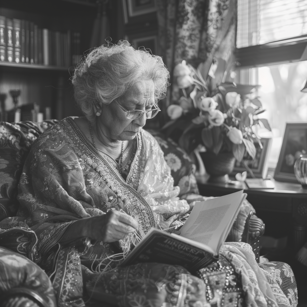 Josh's grandma reads a magazine | Source: Midjourney