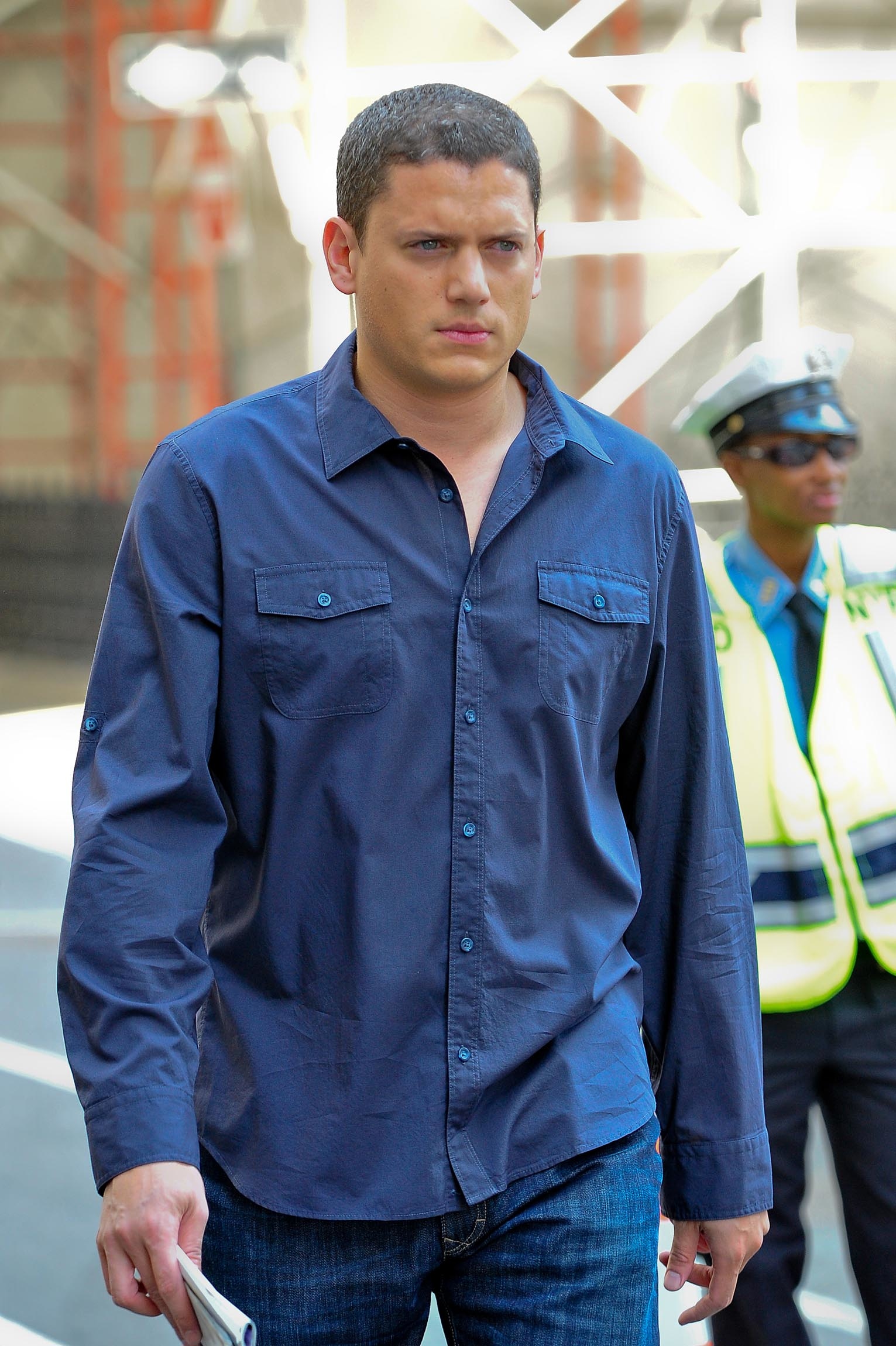 Wentworth Miller on the set of "Law & Order: Special Victims Unit," 2009 | Source: Getty Images